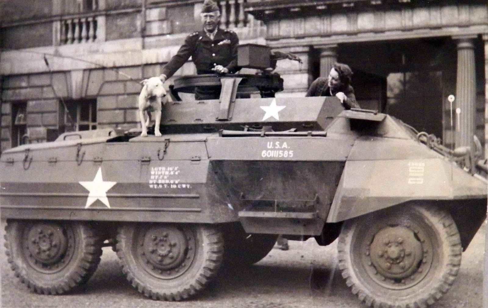 Patton on his M-20 in England with Willie.