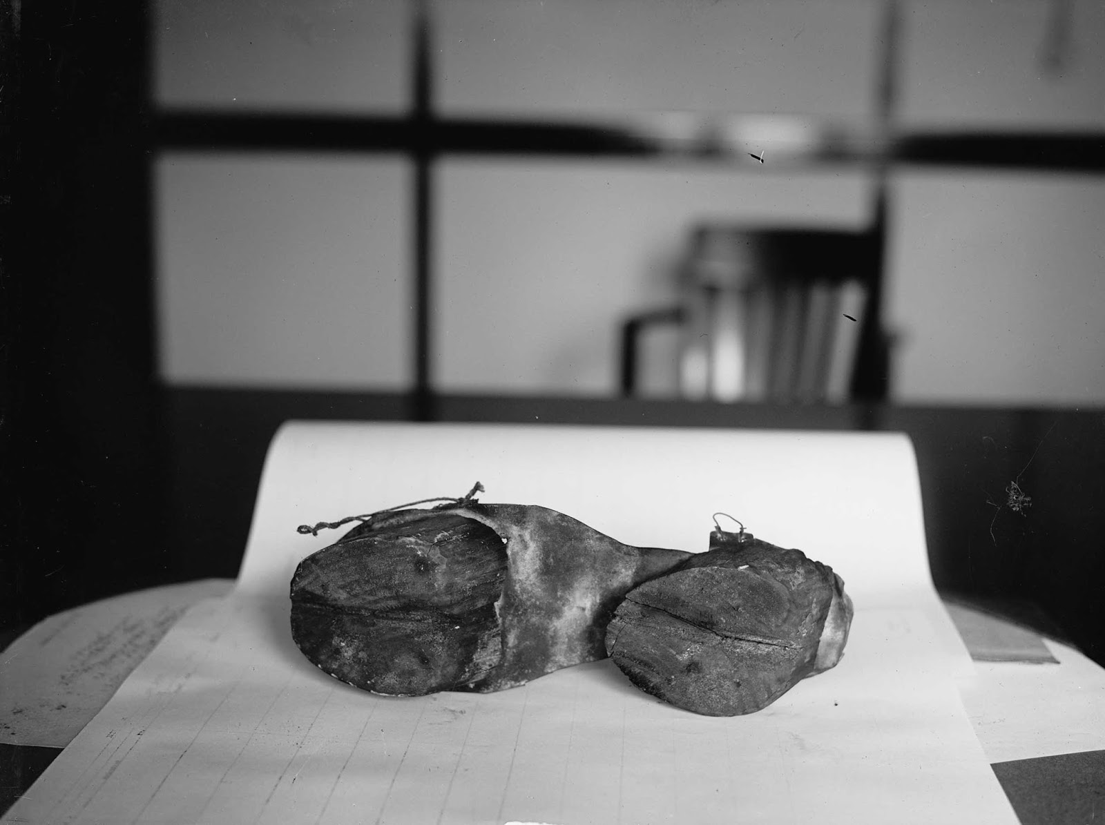 The wooden block was carved to resemble the hoof of a cow.