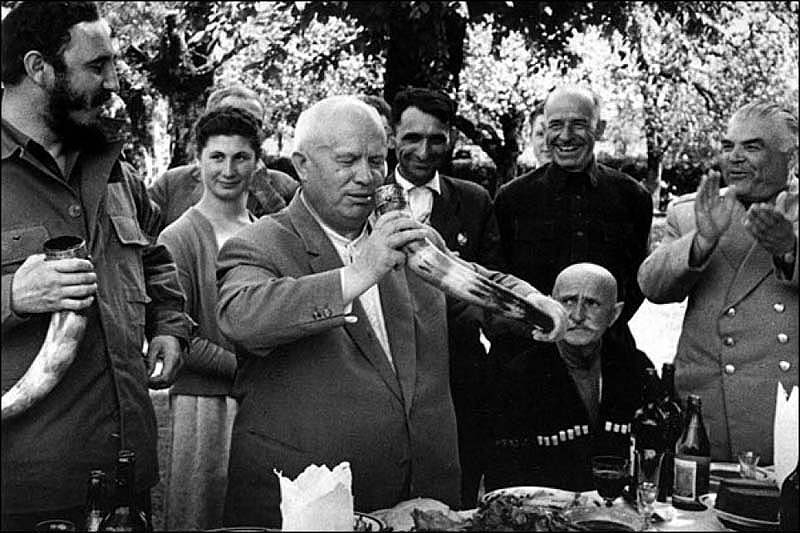 Fidel Castro and Nikita Khrushchev