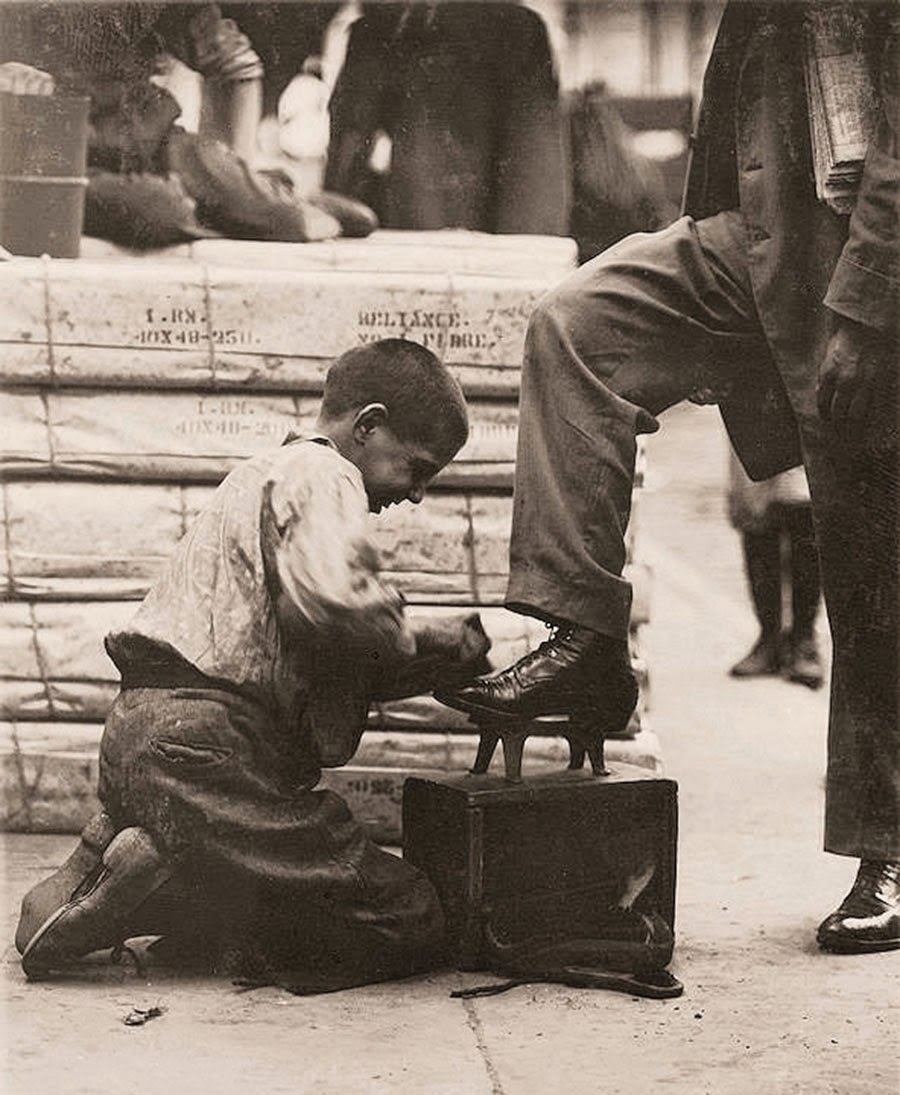 A Bowery bootblack in New York City.