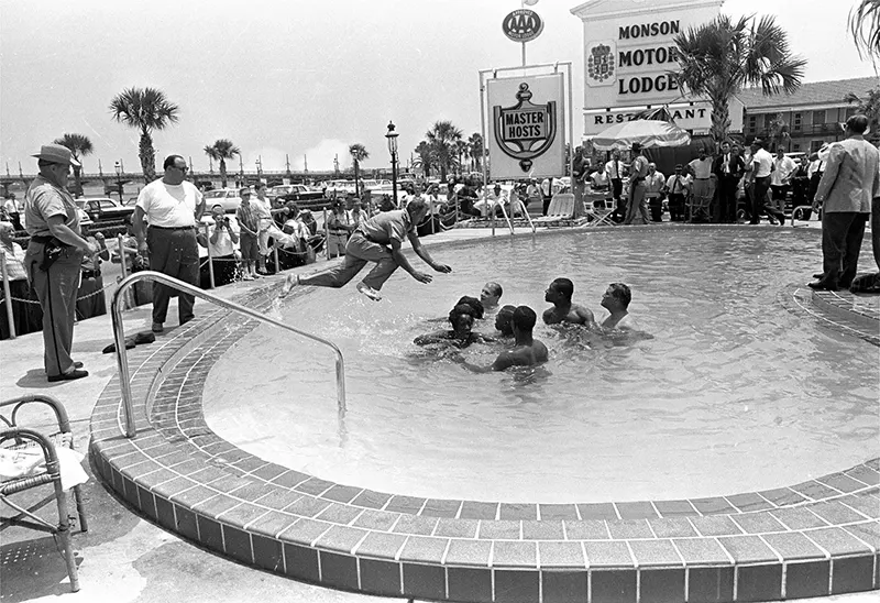 Motel manager pouring acid in the water when black people swam in his pool