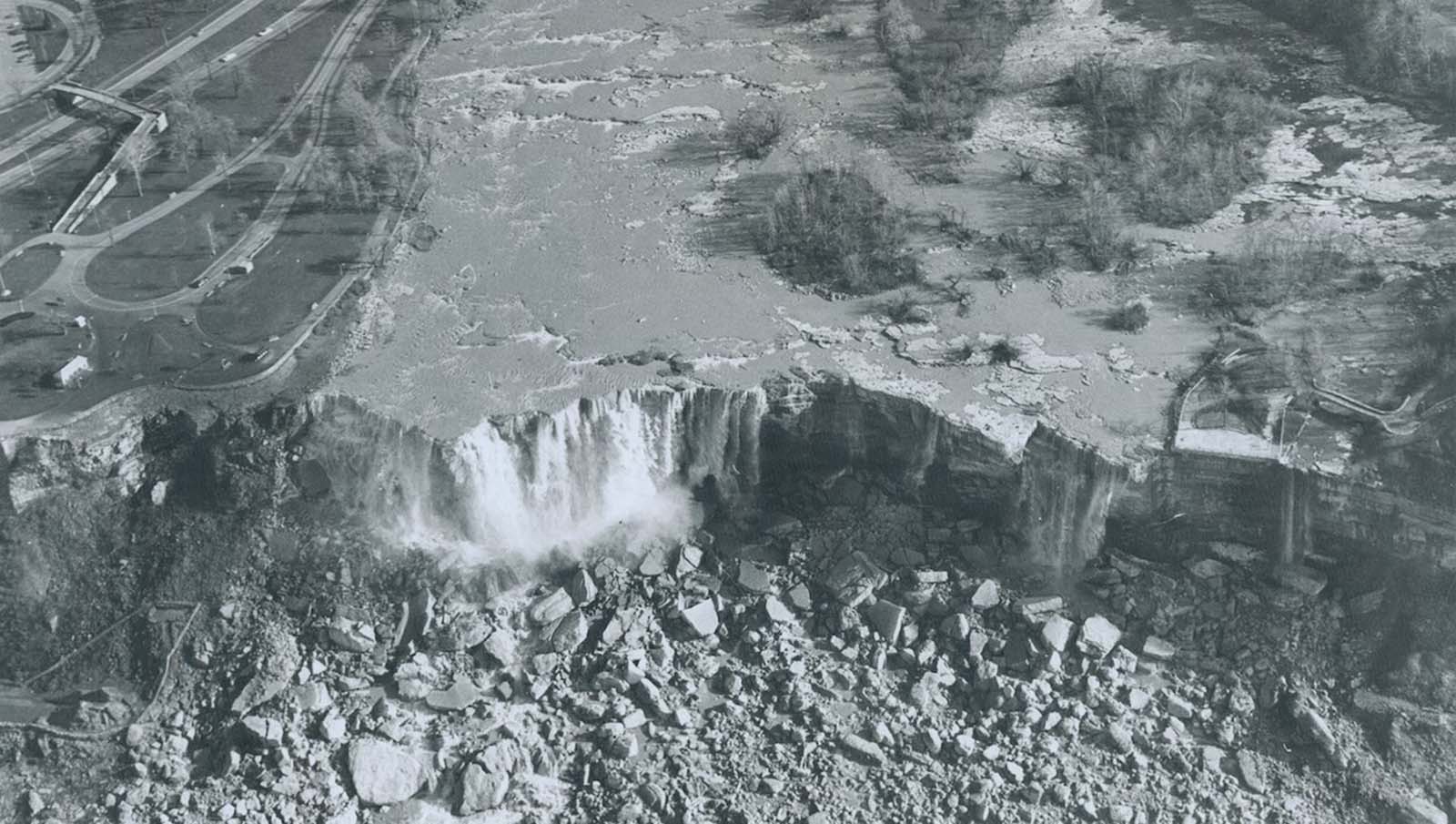 Niagara Falls without water, 1969
