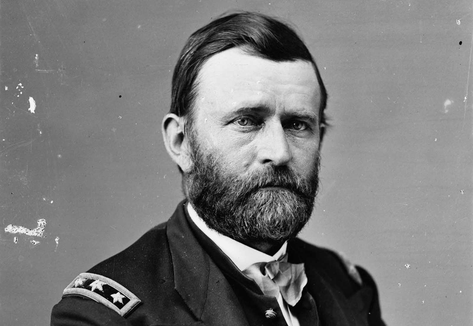 Union General Ulysses S. Grant served as Commanding General of the Army during the Civil War. After the war, his popularity in the North helped him to win the U.S. presidency in 1868, and again in 1872.