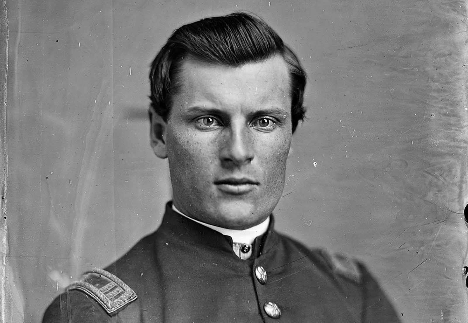 An unidentified Union officer, photographed by Mathew Brady.