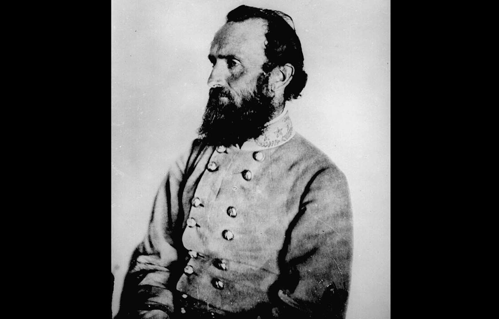 Confederate general Stonewall Jackson. Considered a shrewd tactician, Jackson served in several campaigns, but during the Battle of Chancellorsville he was accidentally shot by his own troops, losing an arm to amputation. He died of complications of pneumonia eight days later, quickly becoming celebrated as a hero in the South.