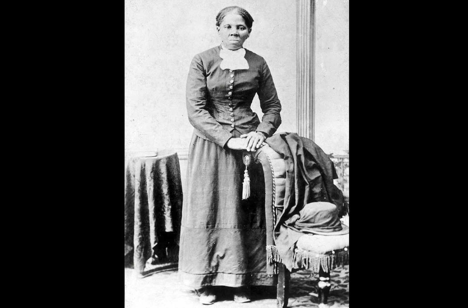 Harriet Tubman, in a photograph dating from 1860-75. Tubman was born into slavery, but escaped to Philadelphia in 1849, and provided valuable intelligence to Union forces during the Civil War.