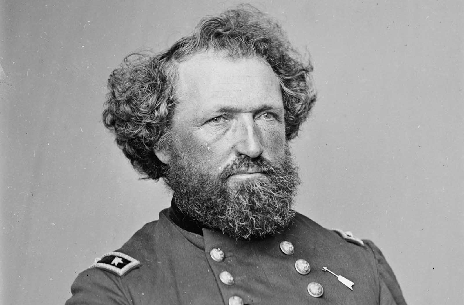 Union Major General Mortimer D. Leggett, photographed sometime between 1860 and 1865.