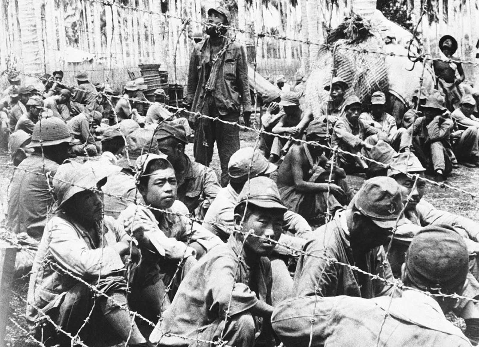 These Japanese prisoners were among those captured by U.S. forces on Guadalcanal Island in the Solomon Islands, shown November 5, 1942.
