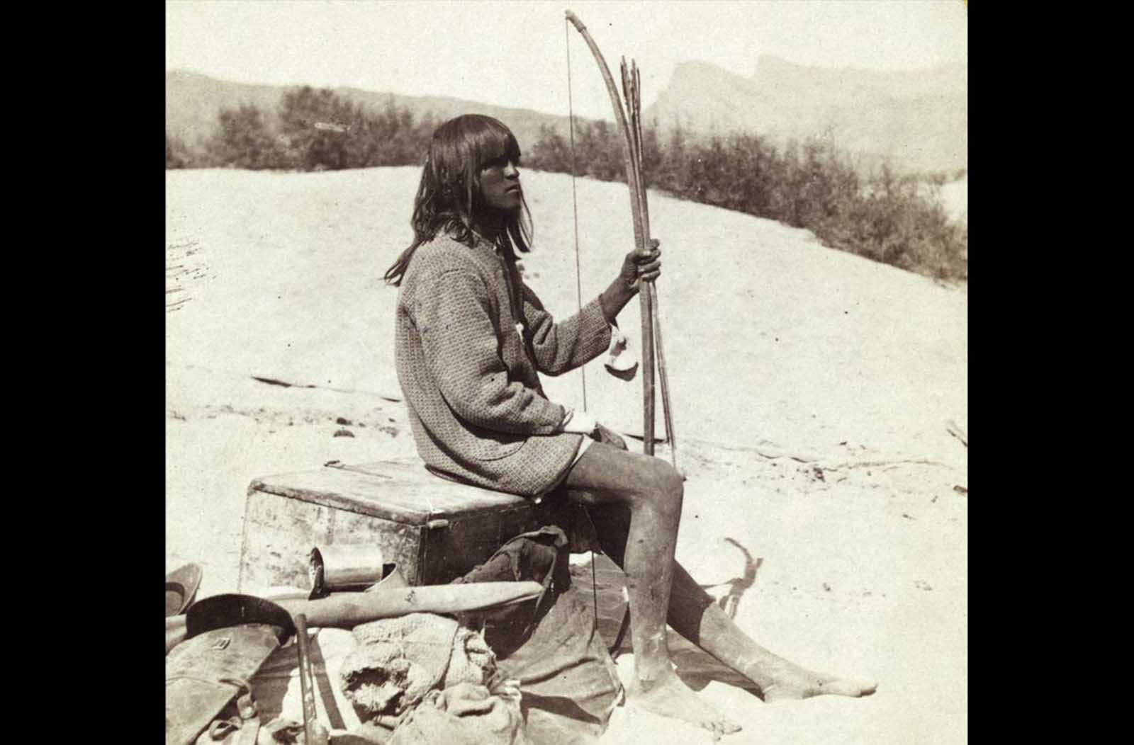 Maiman, a Mojave Indian, guide and interpreter during a portion of the season in the Colorado country, in 1871.