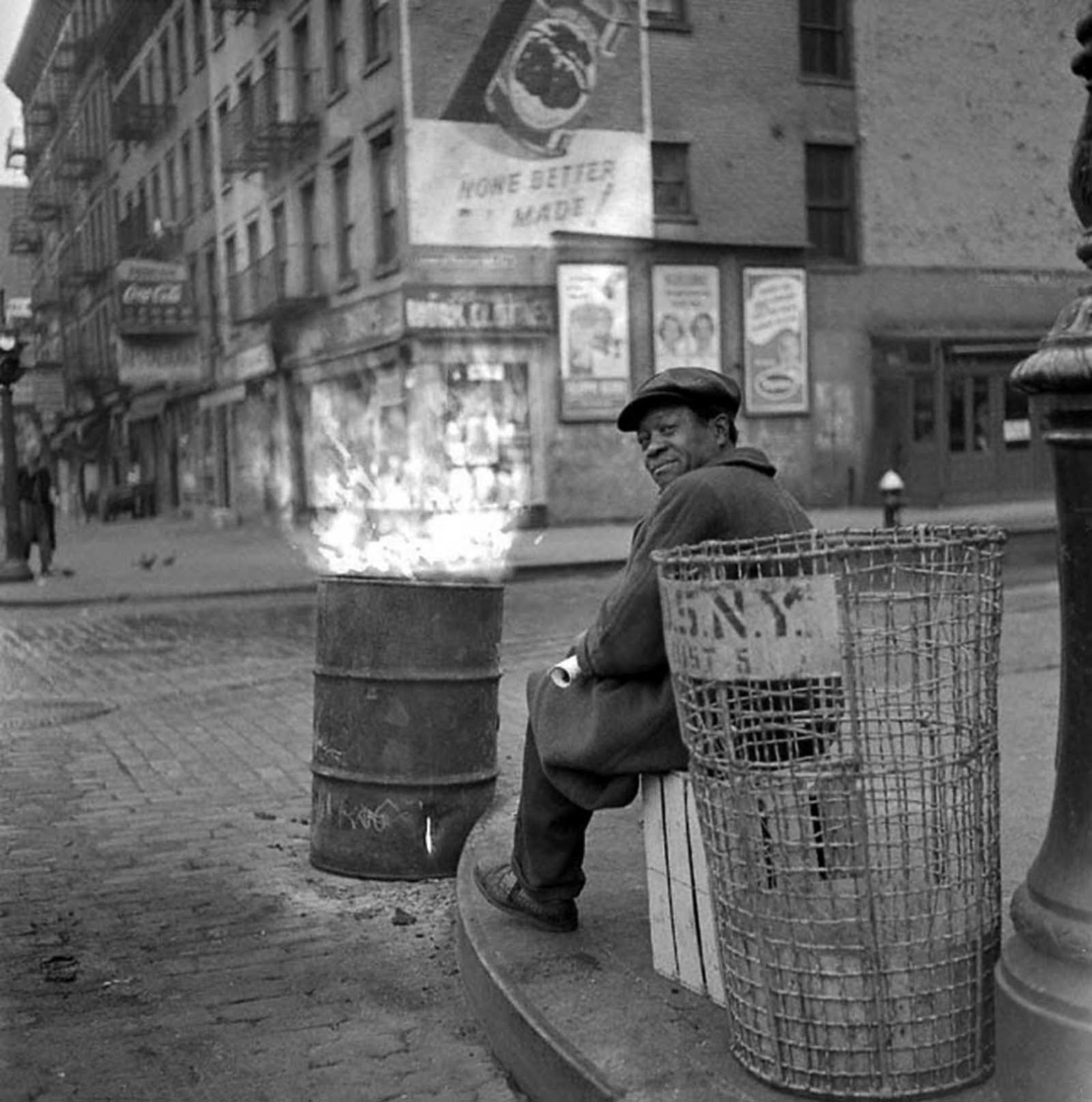 A man warming himself up.