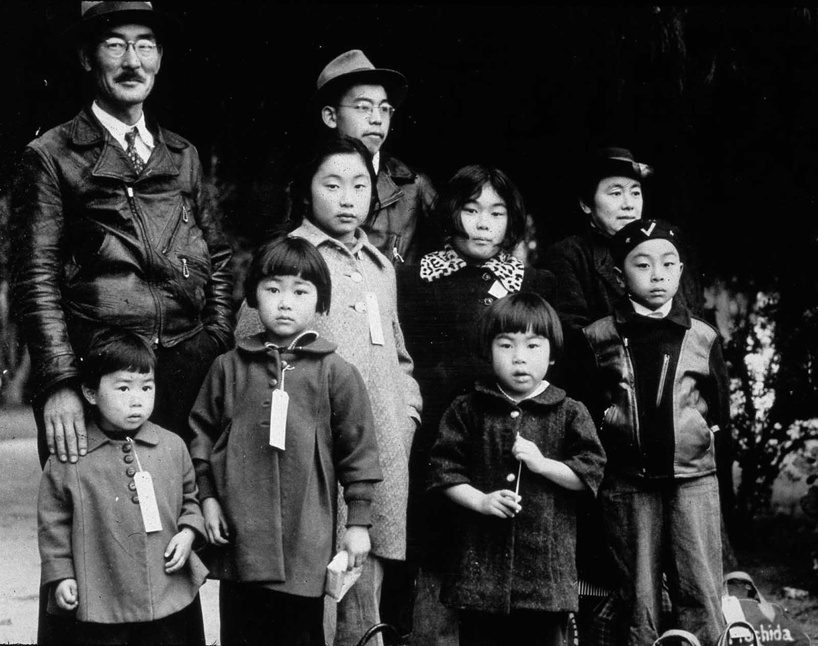 The Mochida family of Hayward, California, await relocation.