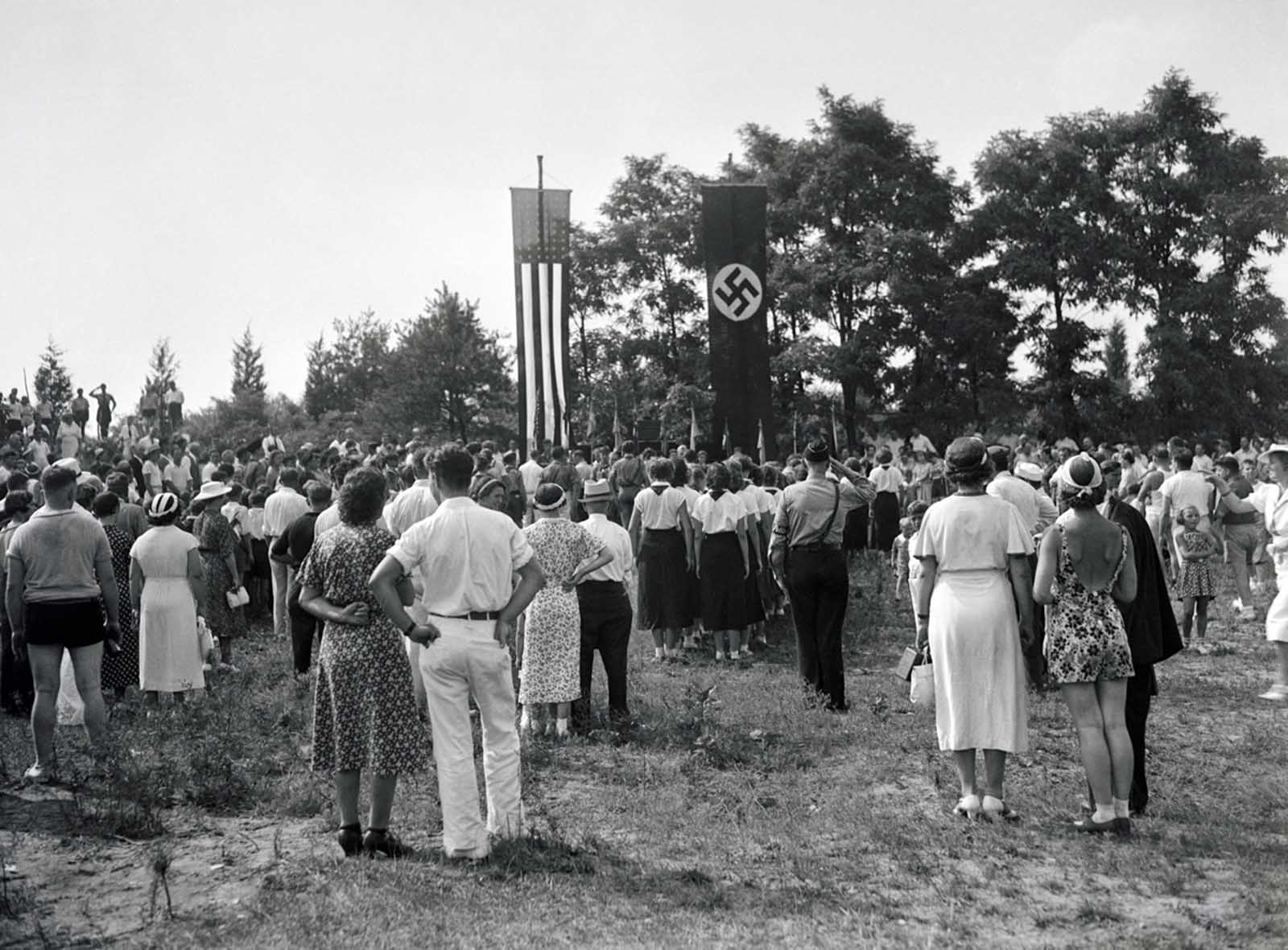 American Nazi Bund Rally near Yaphank, New York, in 1937.