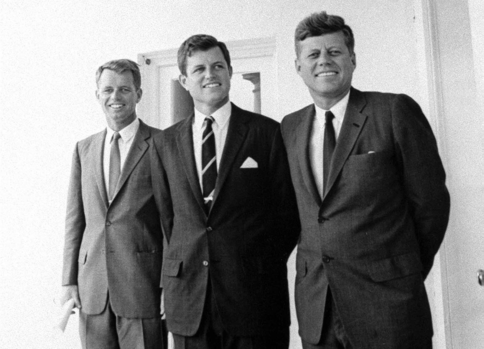 The Kennedy brothers, from left, Robert, Edward and President John F. Kennedy, pose together in August of 1963, in Washington D.C.