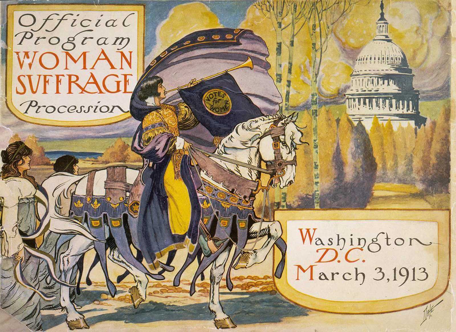 Cover of the program for the 1913 women's suffrage procession.