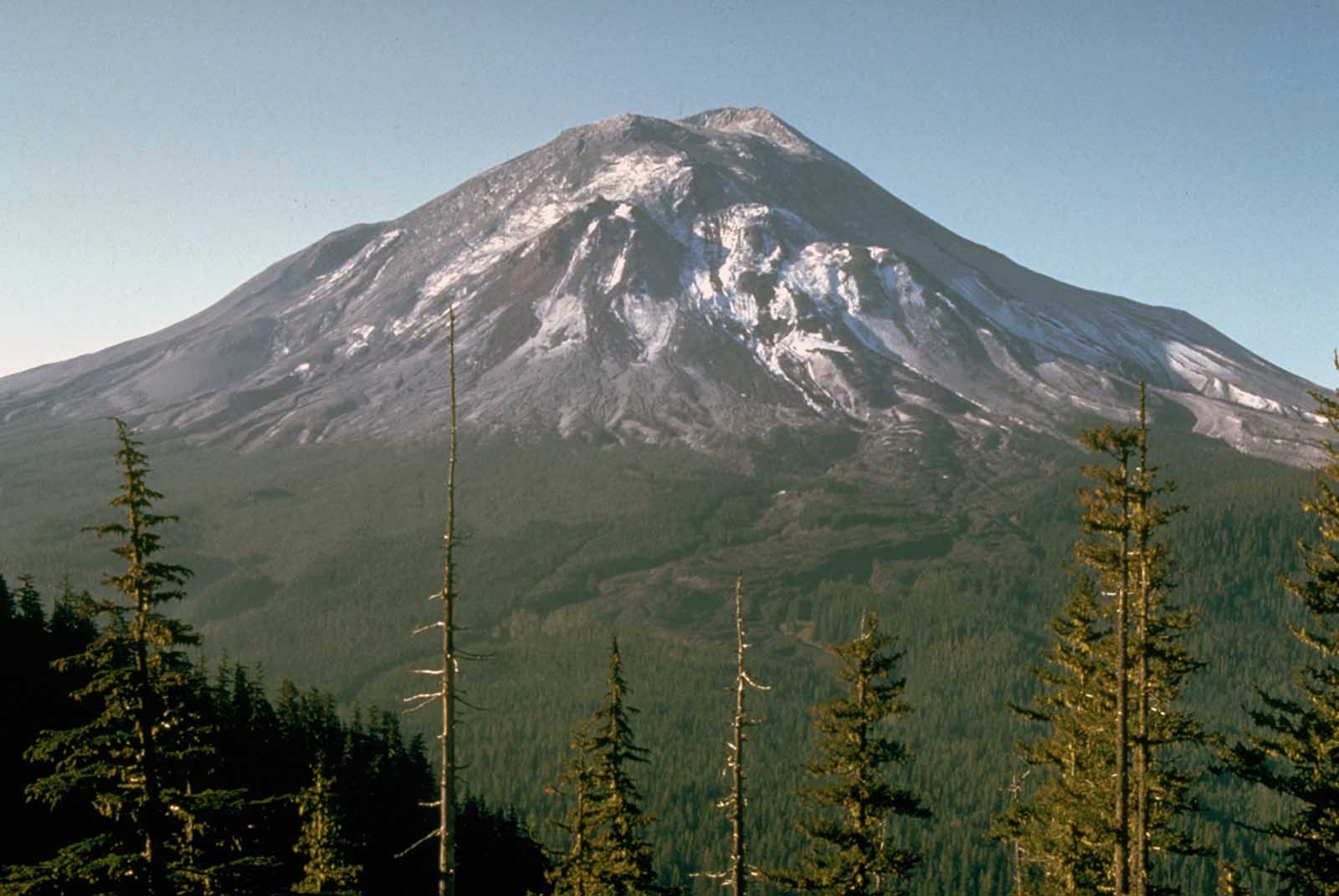 Mount St. Helens, as it looked the day before its massive eruption, on May 17, 1980.