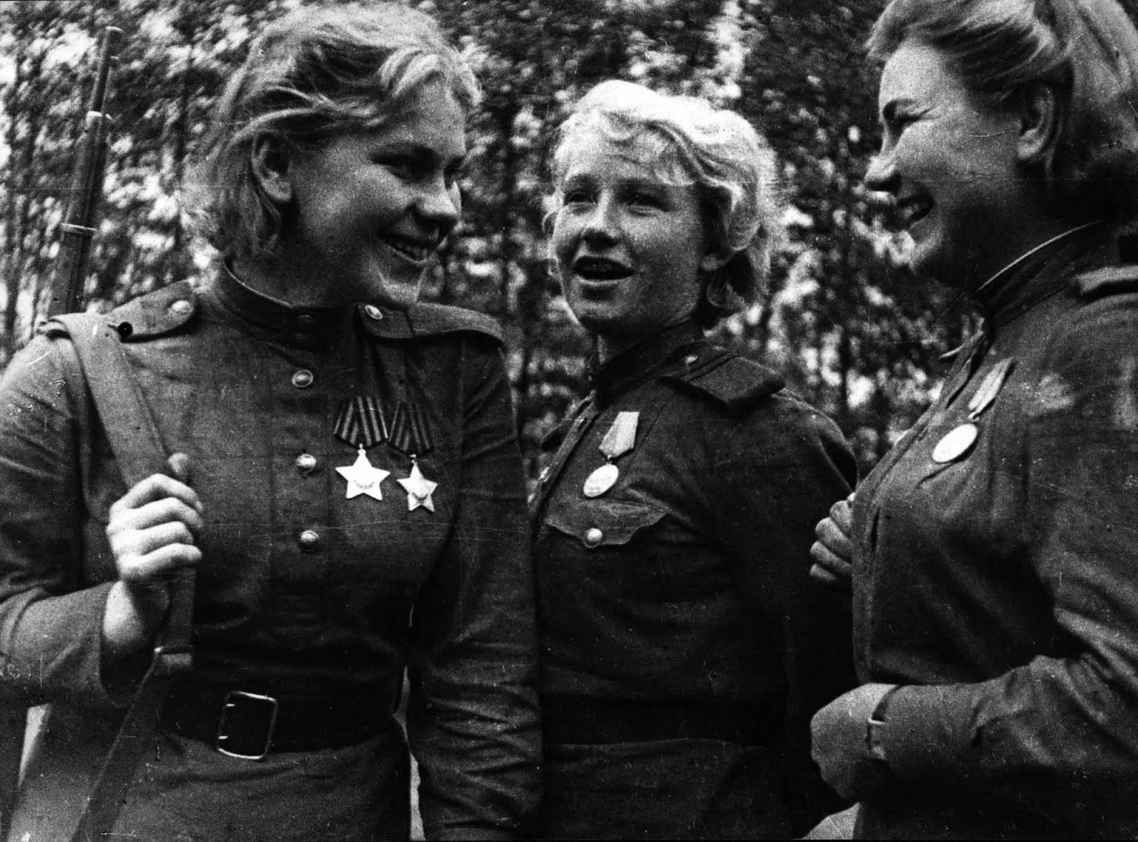 Roza Shanina, Lydia G. Vdovin and Alexndra Maksimovna Ekimova.