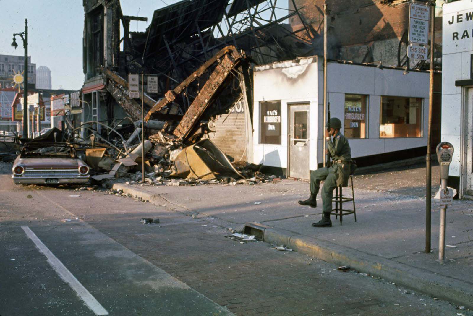 National Guardsman on a Detroit street.