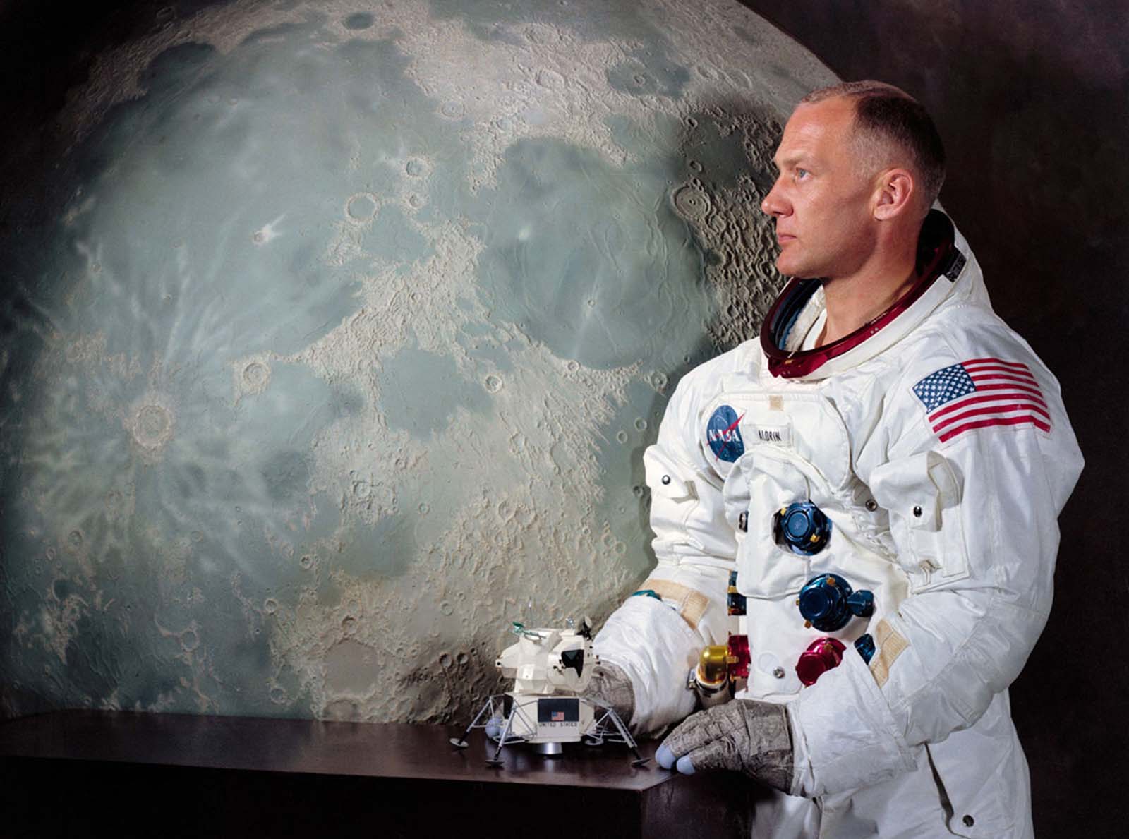 An official portrait of Apollo 11 Lunar Module Pilot Buzz Aldrin.