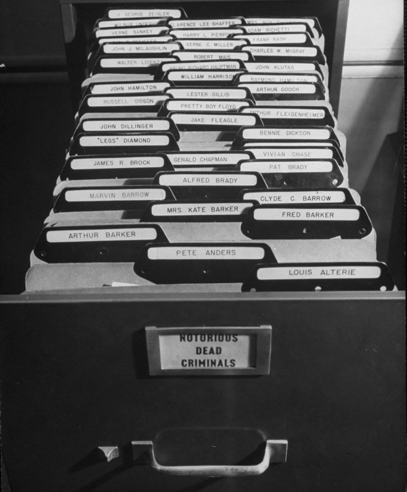 The FBI’s fingerprint files called ‘Notorious Dead Criminals’.
