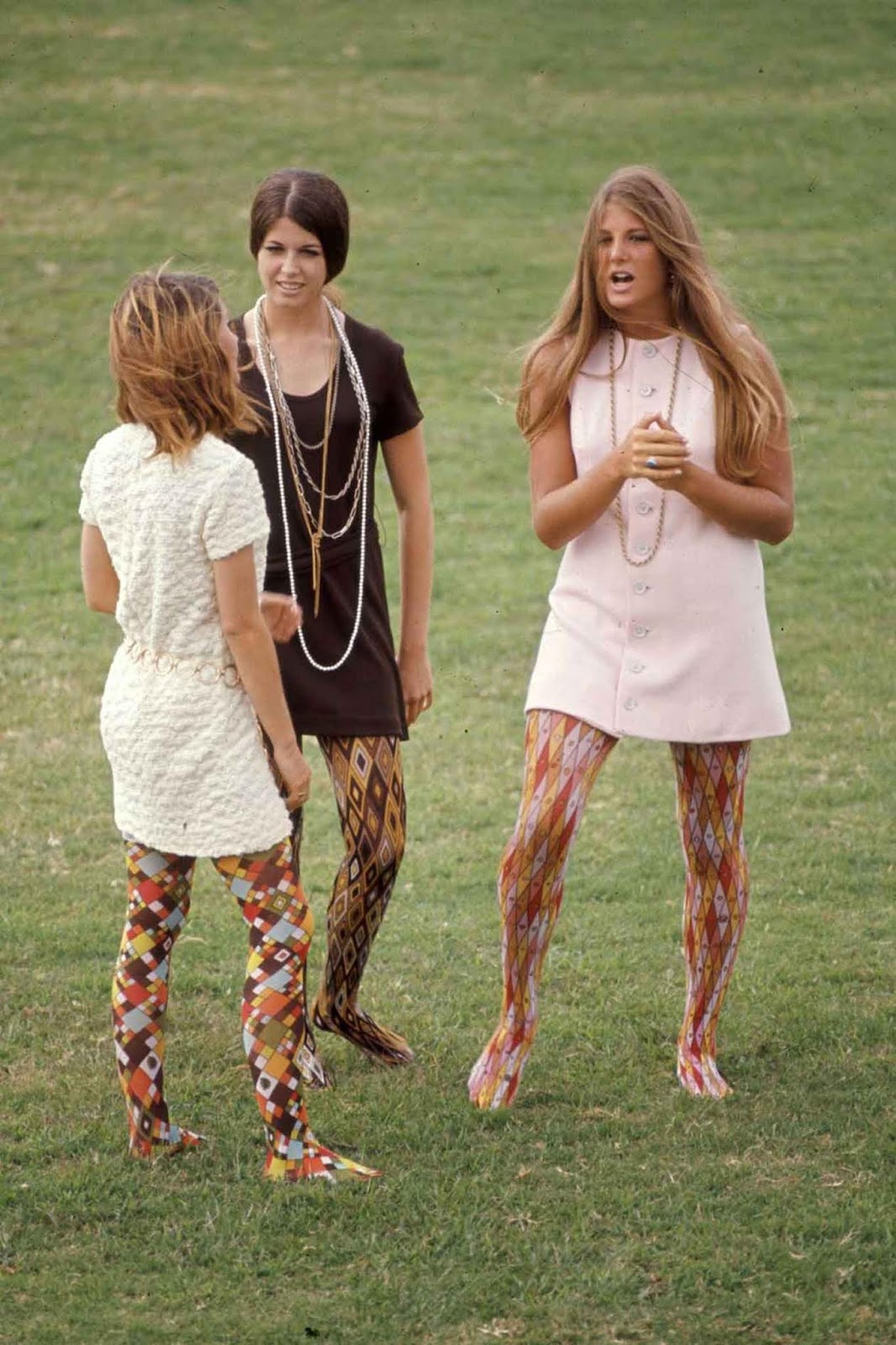 Corona del Mar High School students Pam Pepin, Pat Auvenshine, and Kim Robertson. All wear Pucci tights.