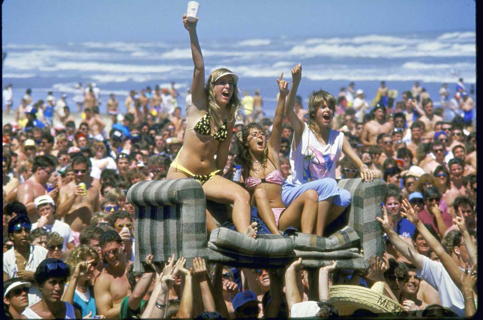 On the couch on the beach. 1987.
