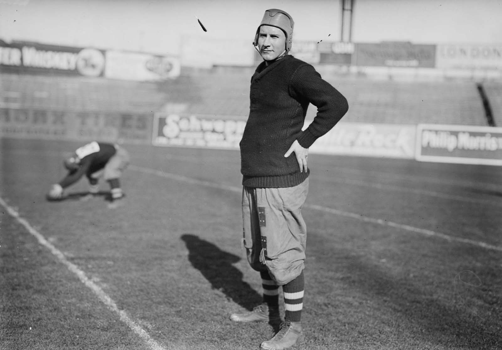 Brown University football player Theodore Chandler. 1910.