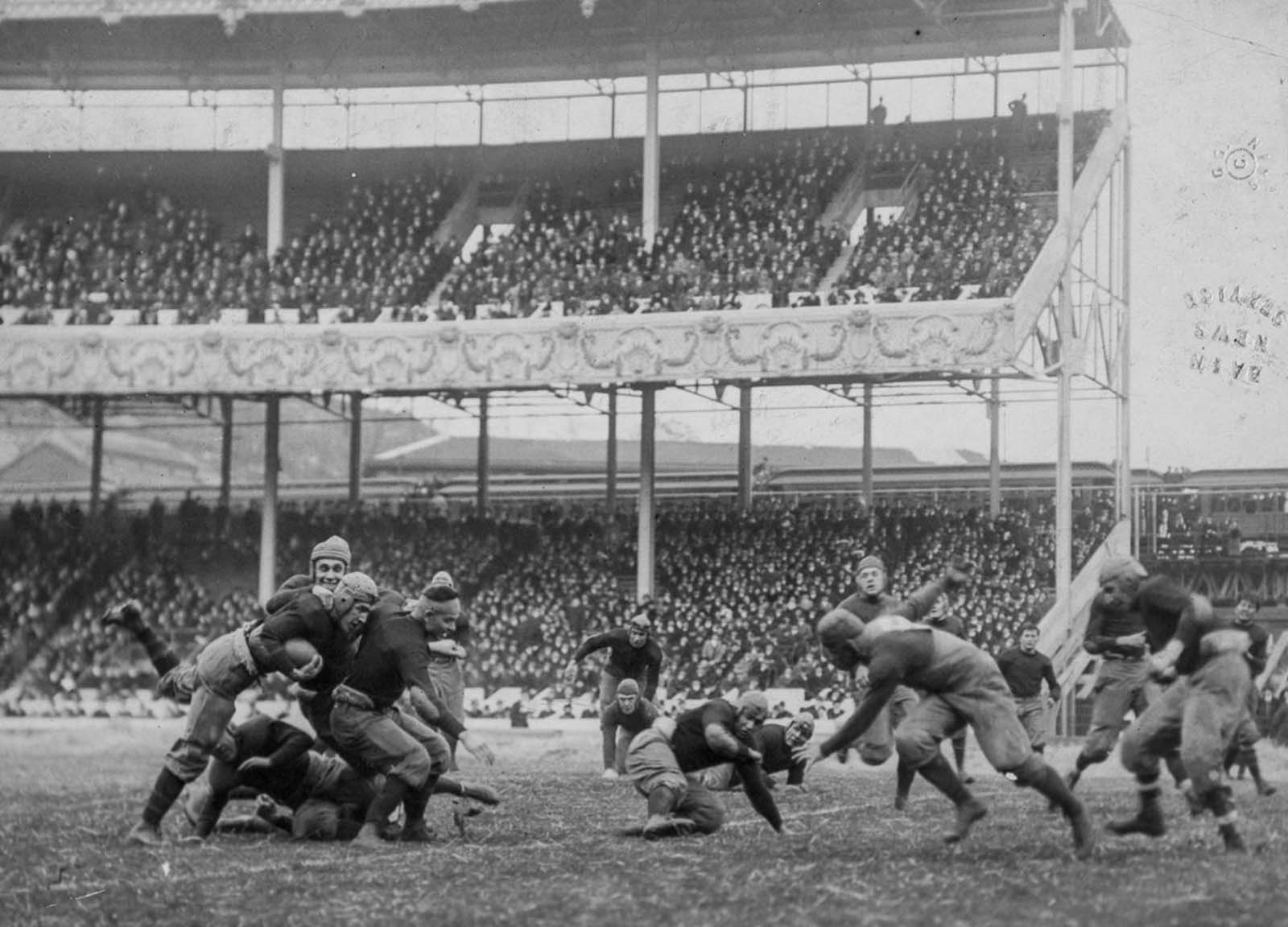 The Army-Navy game at the Polo Grounds in New York. 1916.