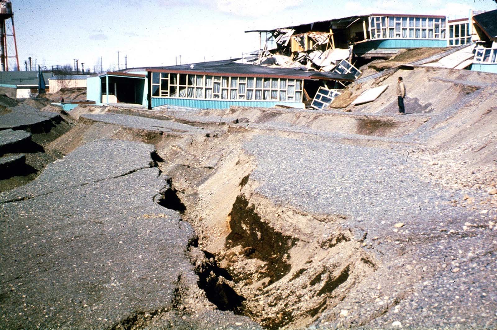 Government Hill Elementary School in Anchorage, destroyed by the Government Hill landslide.