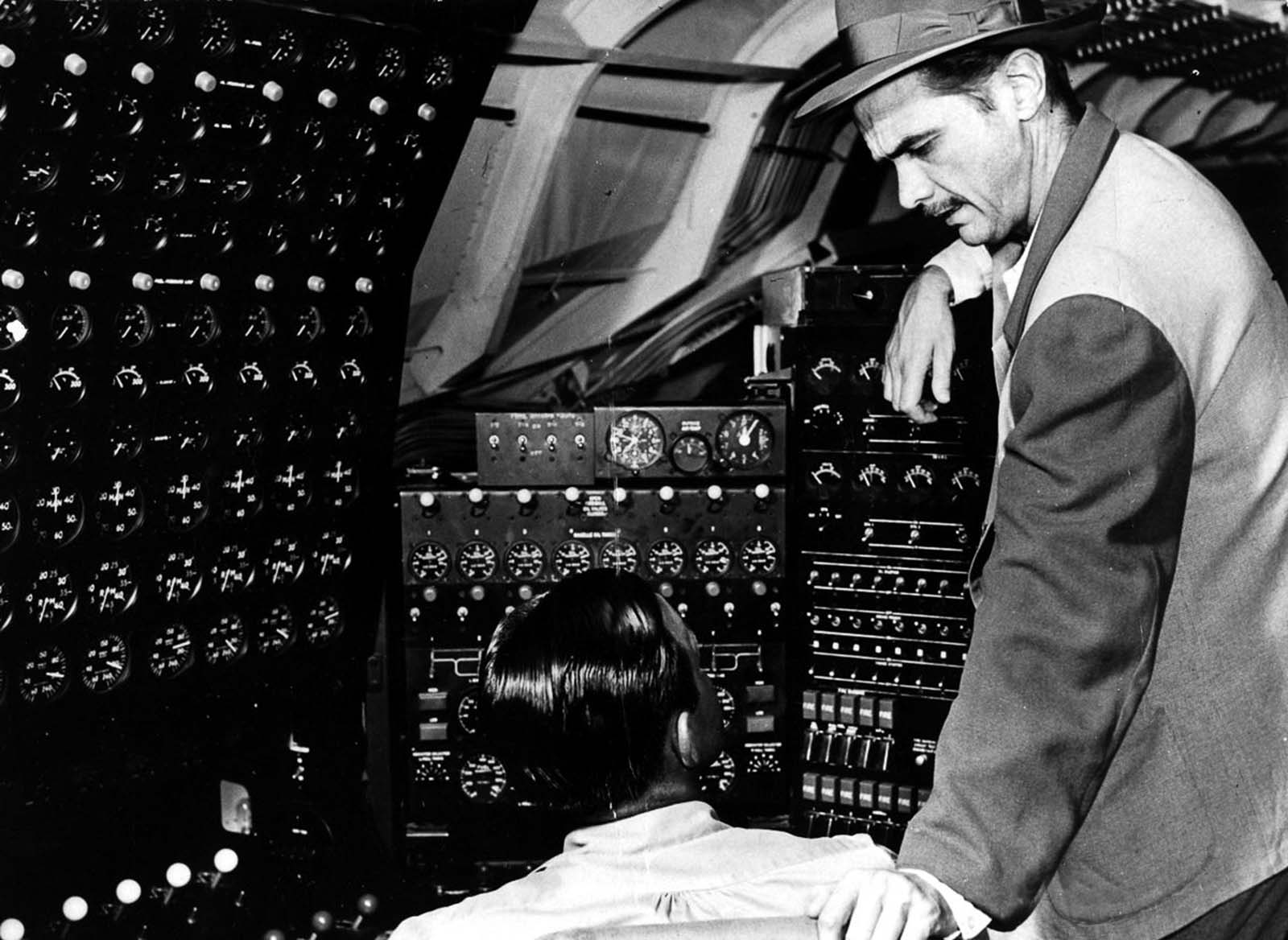 Hughes in the cockpit.