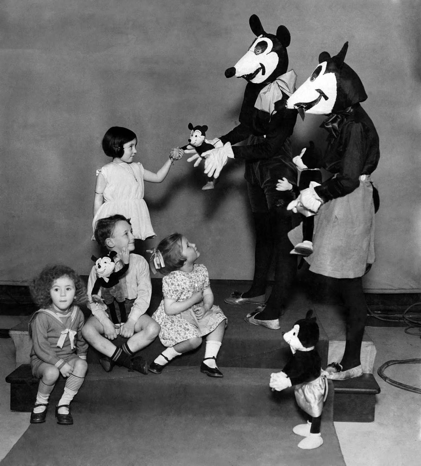 Winners of “Mickey Mouse” week at Russells Restaurant, Leicester Square, London. 1930.
