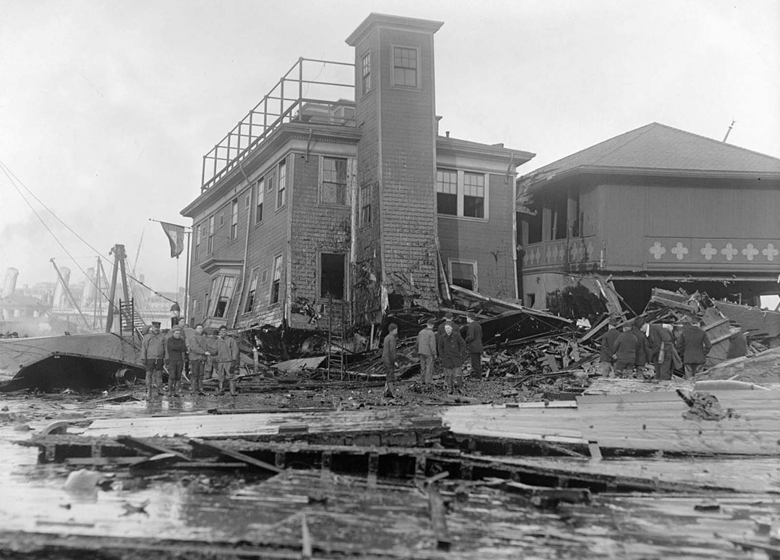 Fire House no. 31, damaged in the Molasses Disaster.