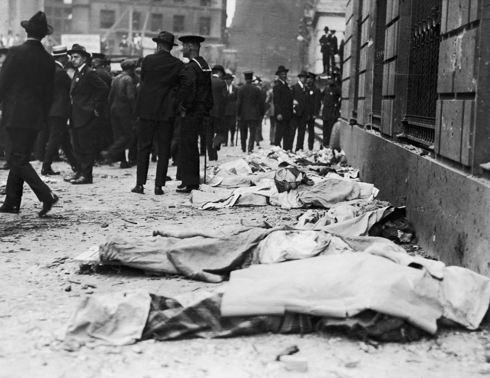 The Wall Street bomb killed more people than the 1910 bombing of the Los Angeles Times, which was the deadliest act of terrorism on U.S. soil up to that point.