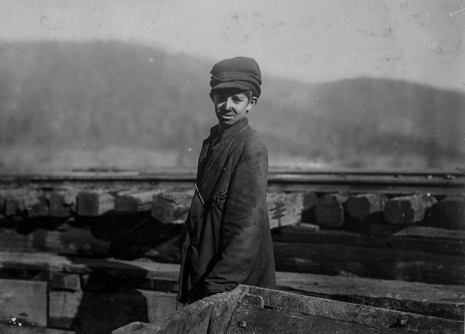 Harley Bruce, a worker at Indian Mountain Mine in Tennessee. 1910.