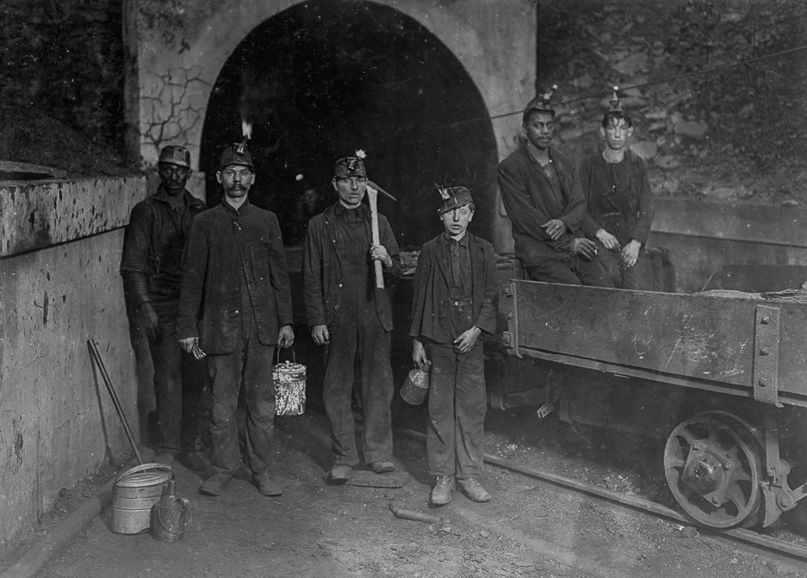 Mine workers in Gary, West Virginia. 1908.
