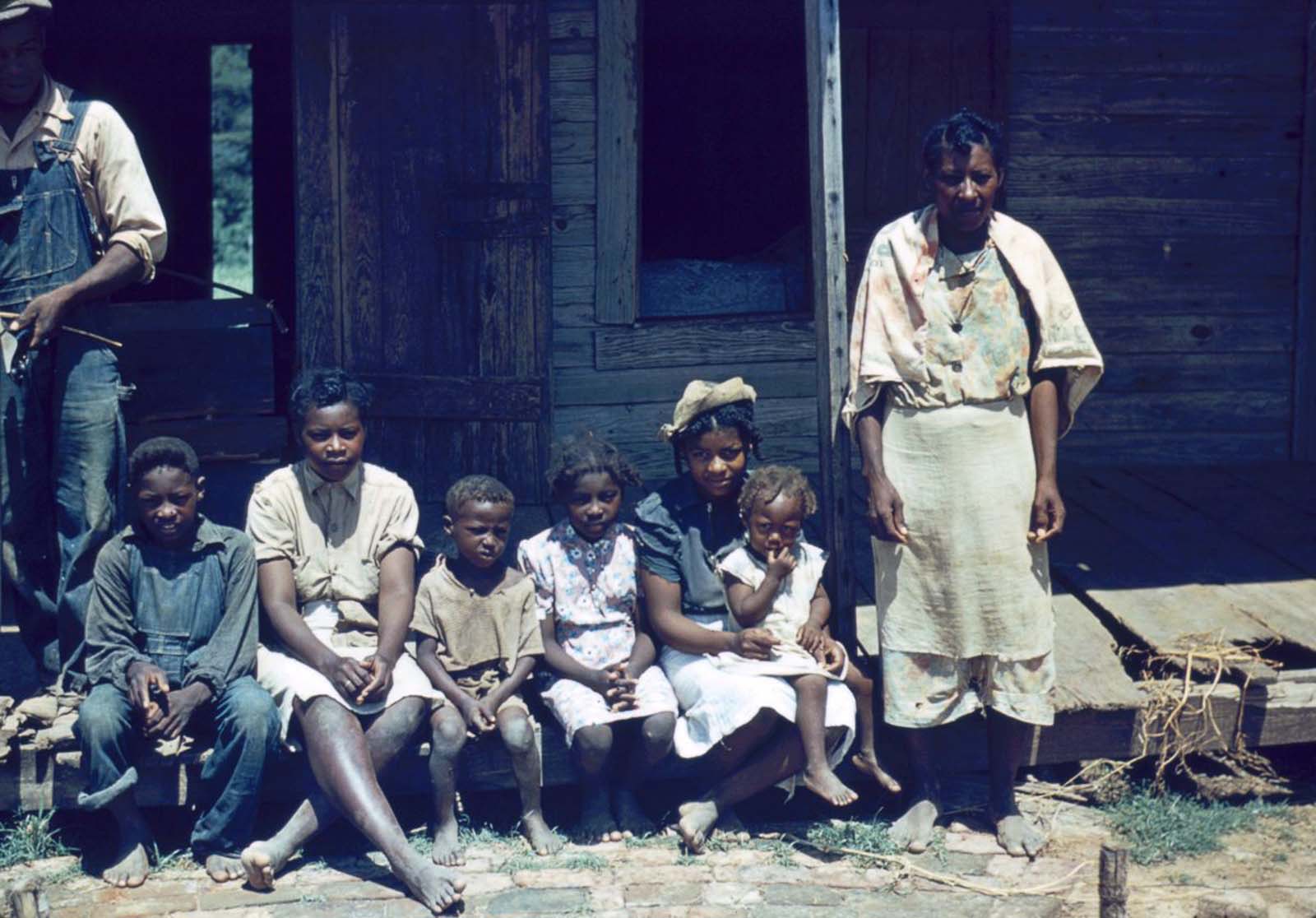 A family at Bayou Bourbeau plantation, a Farm Security Administration cooperative in Louisiana. 1940.