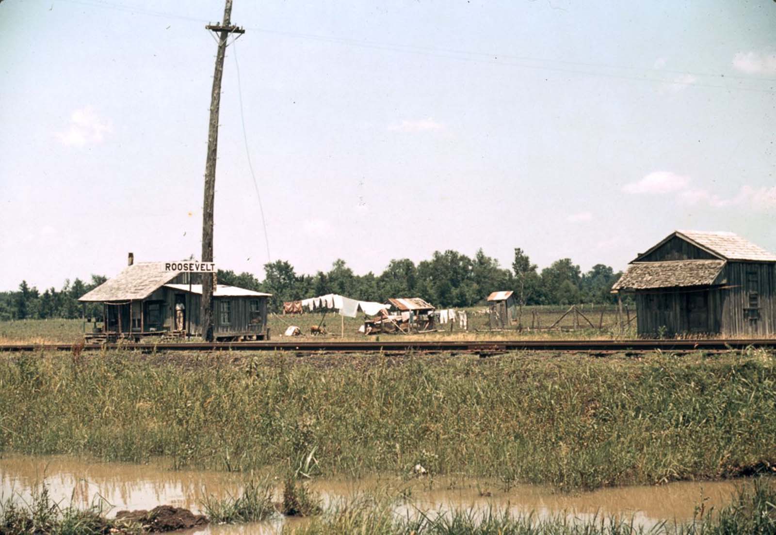A railway station in Louisiana. 1940.