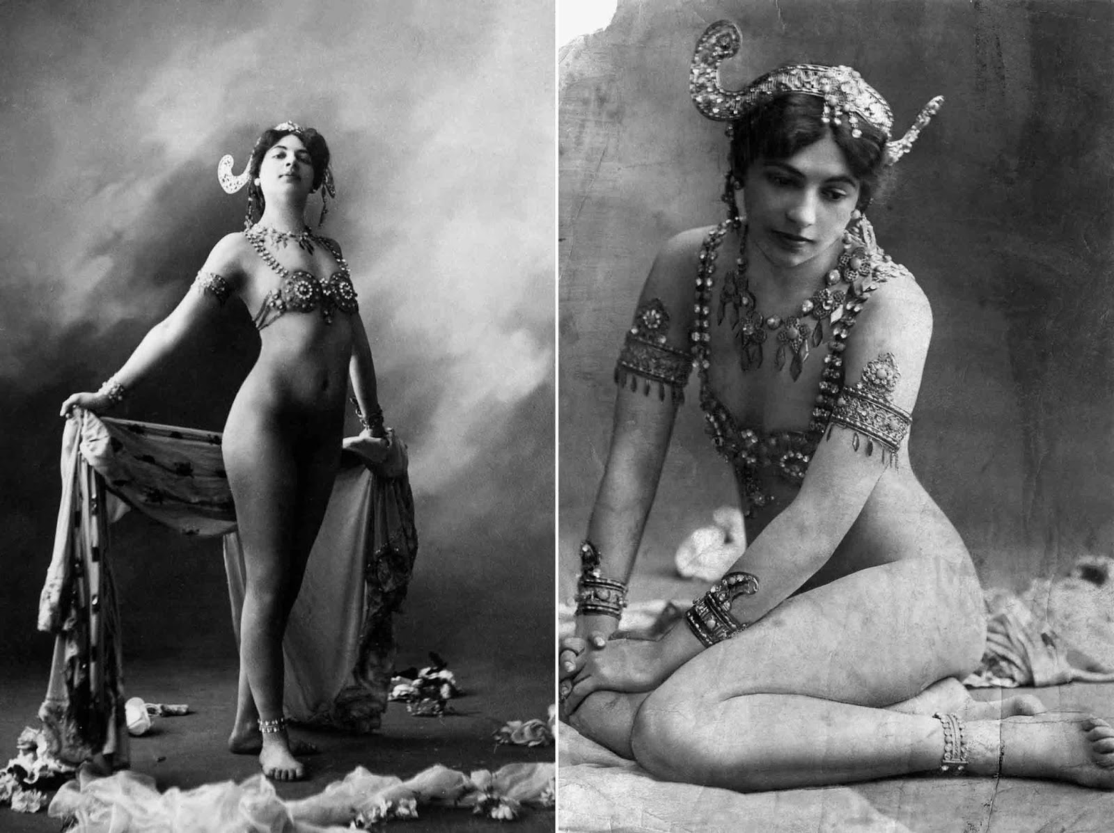 Mata Hari brought a carefree provocative style to the stage in her act, which garnered wide acclaim. The most celebrated segment of her act was her progressive shedding of clothing until she wore just a jeweled bra and some ornaments upon her arms and head.