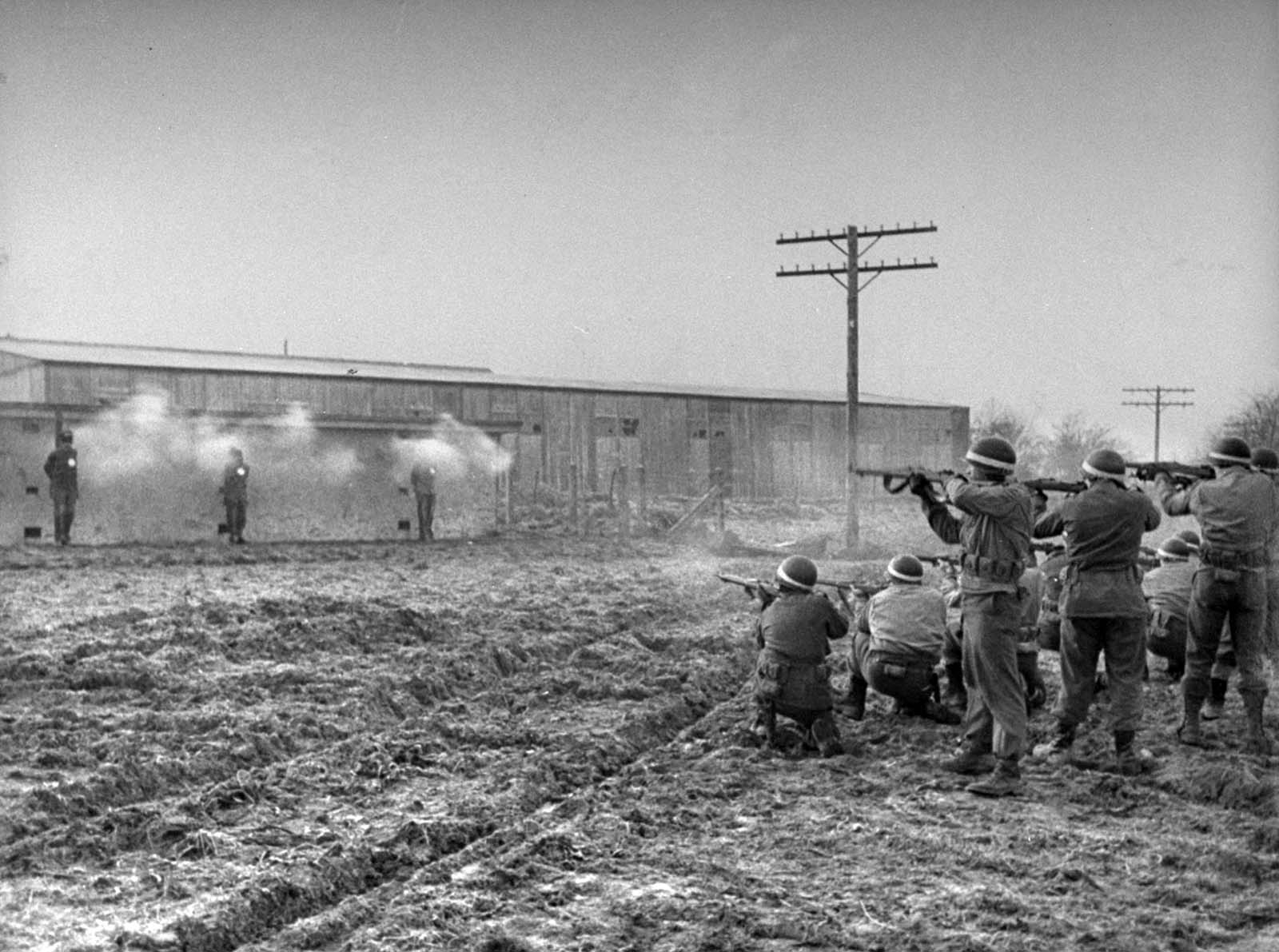The infiltrators being executed. As a result of this mission, American troops began asking other soldiers questions that they felt only Americans would know the answers to in order to flush out the German infiltrators, which included naming certain states' capitals, sports and trivia questions related to America, etc.