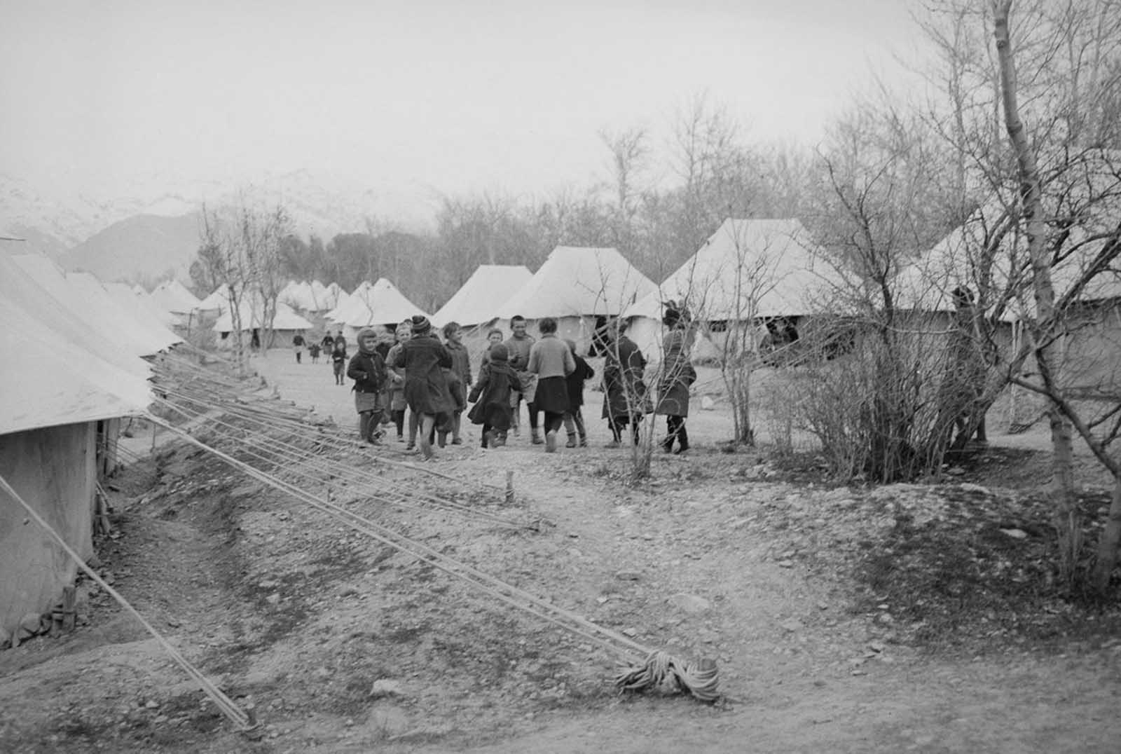 A tent city houses Polish evacuees on the outskirts of Tehran.
