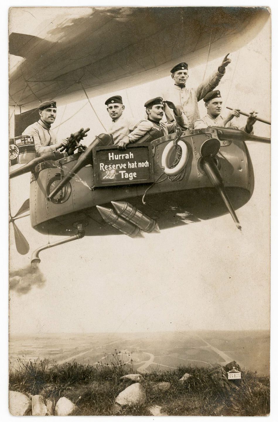 goofy vintage soldiers fake military props