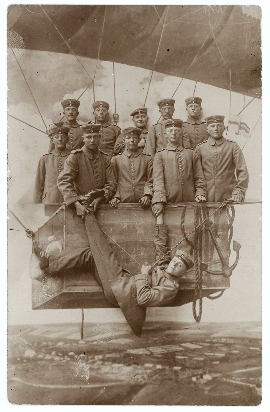 goofy vintage soldiers fake military props