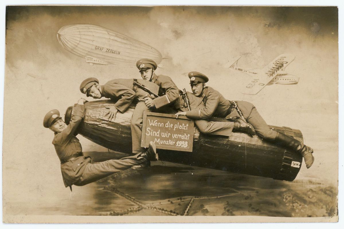 goofy vintage soldiers fake military props