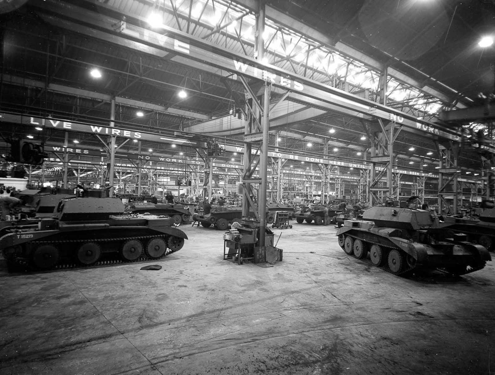 A Ministry of Supply tank factory in Britain. 1940.