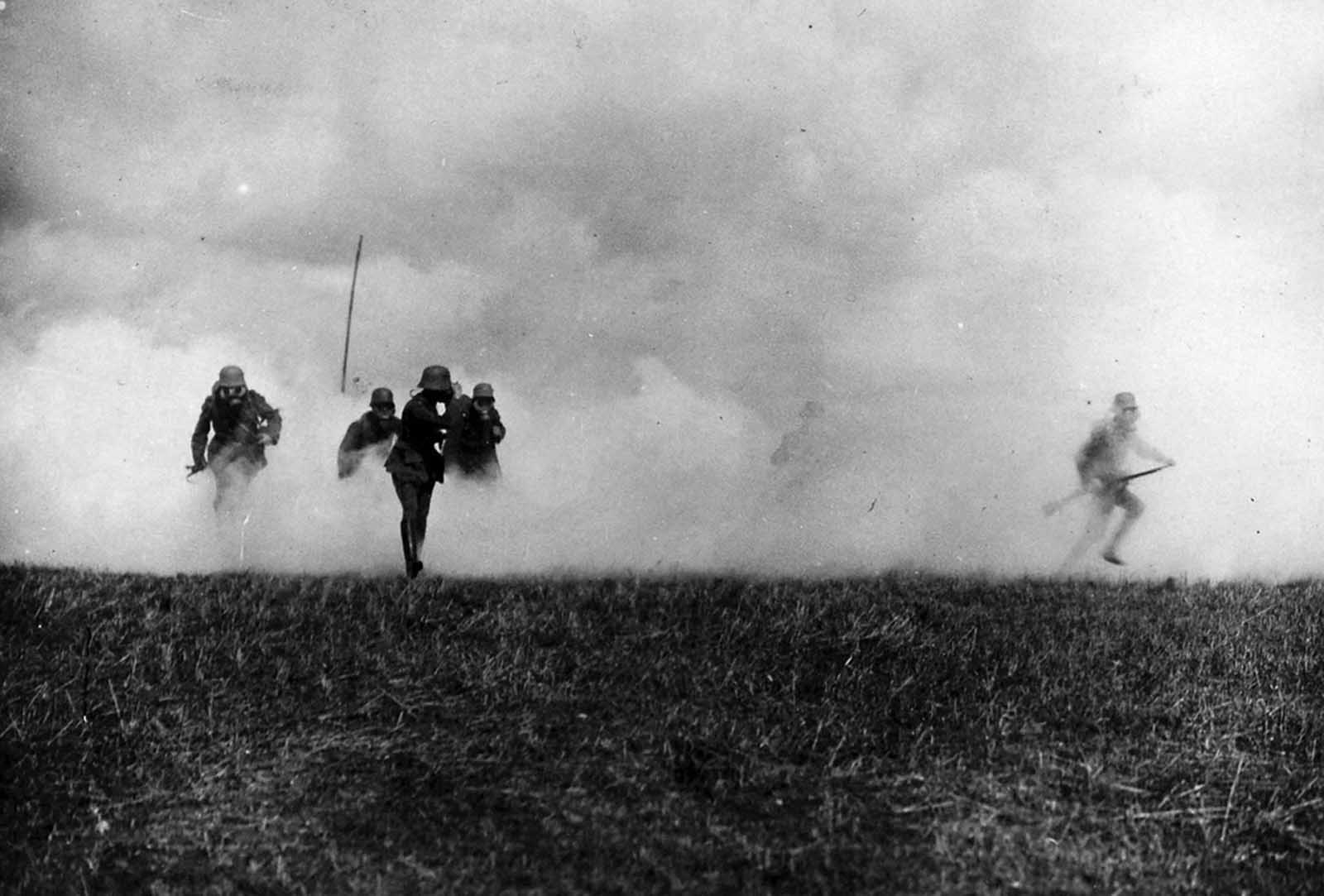 Flanders front. Gas attack, September, 1917.