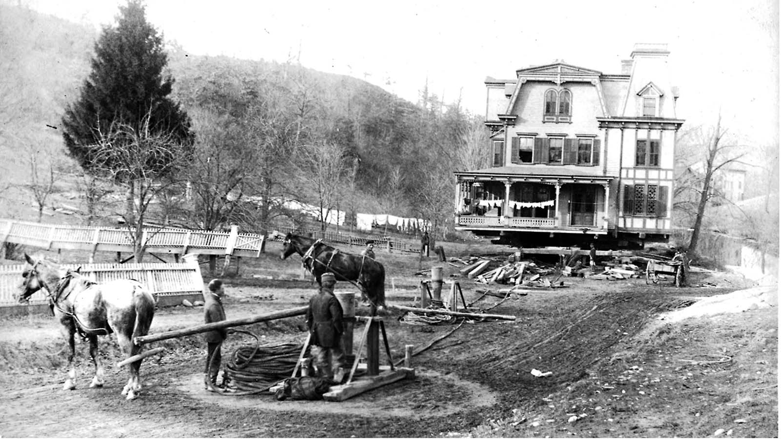 vintage photographs move house horses