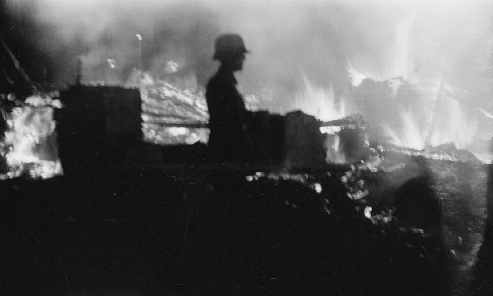 German ammunition depot explosion, February 9, 1942.