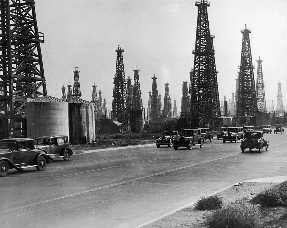 oil derricks california old photos