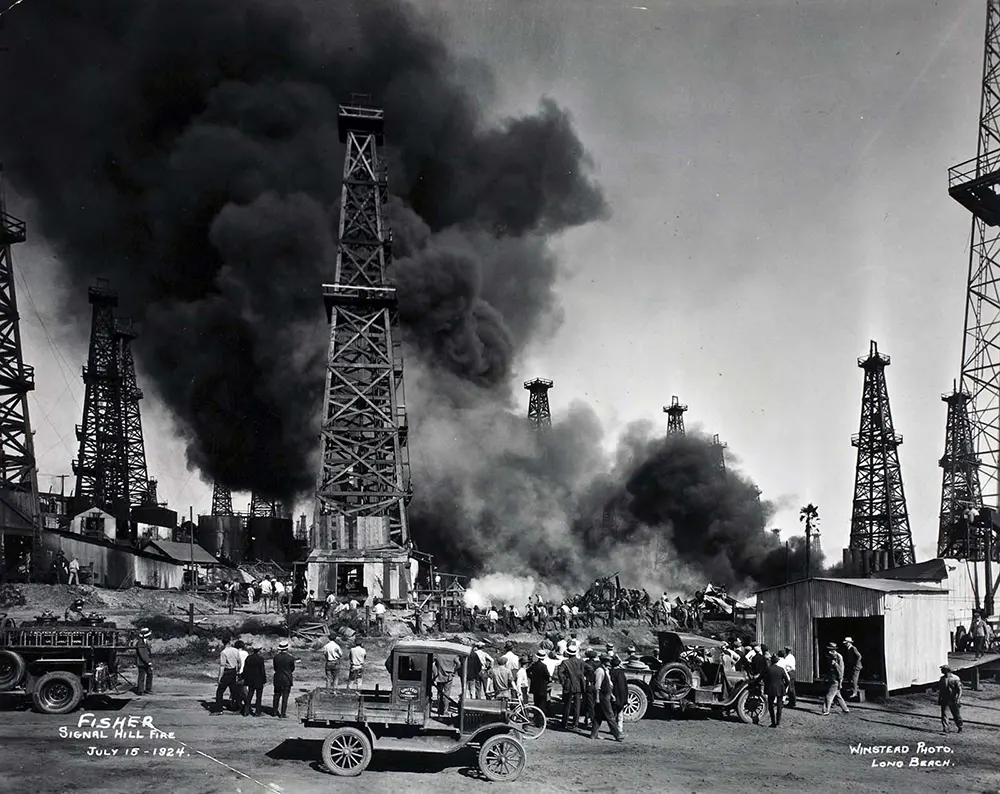 oil derricks california old photos
