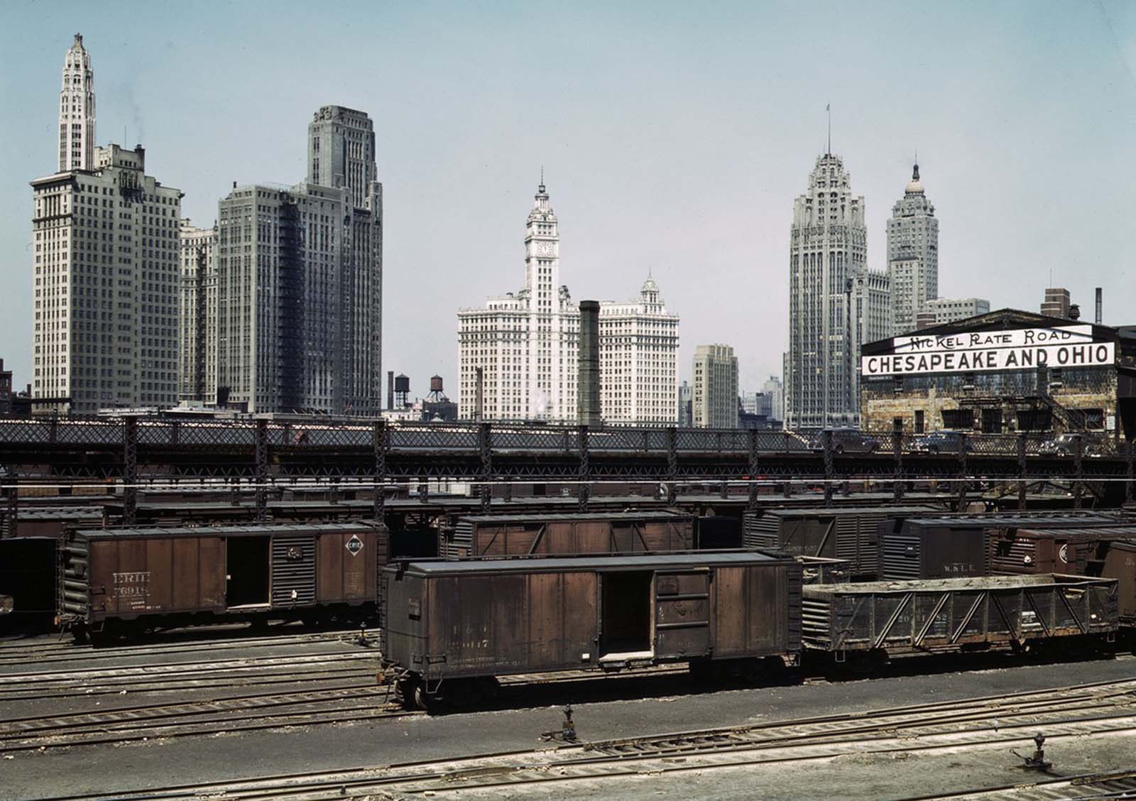 chicago rail yards color vintage photographs