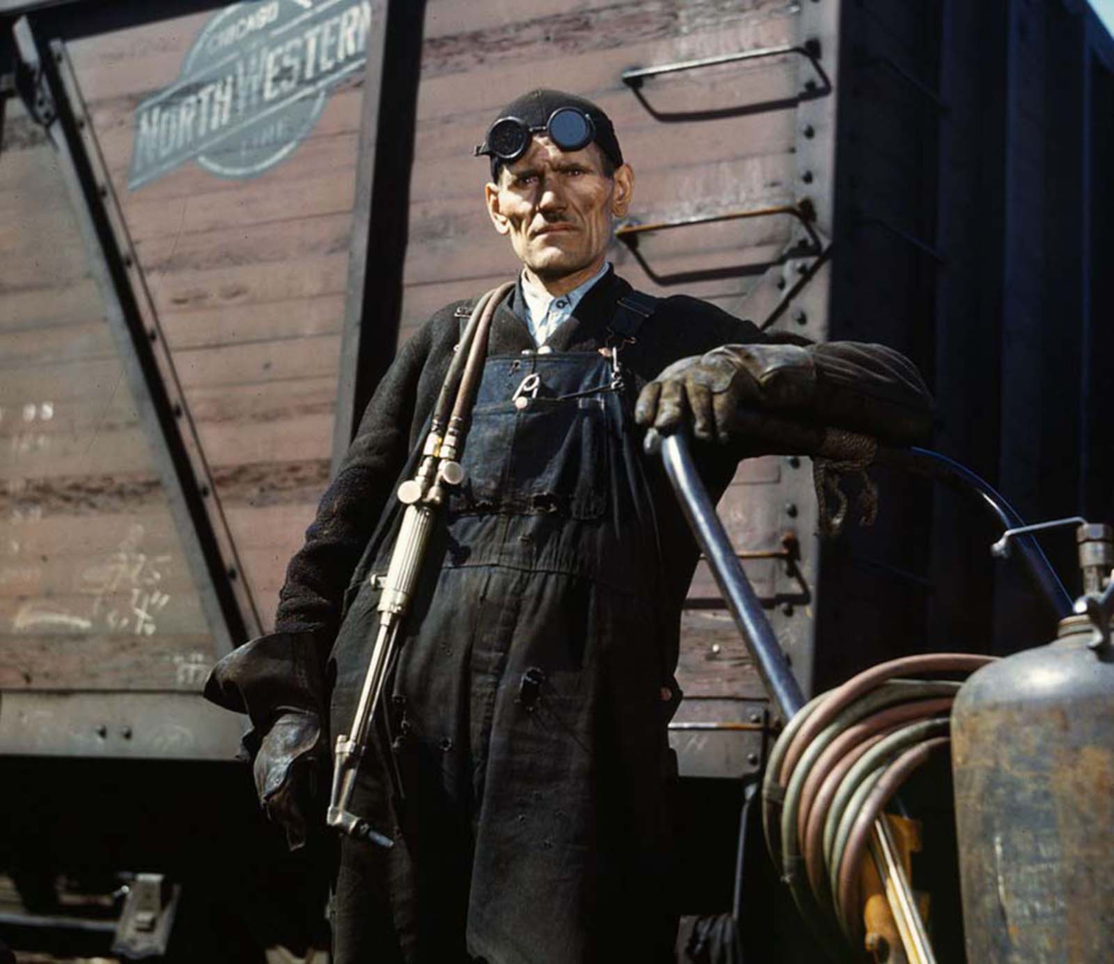 chicago rail yards color vintage photographs